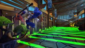 Slys Vorfahre, der Ninjameister Rioichi, greift seinem Nachfahren unter die Arme in Sly Cooper: Thieves in Time