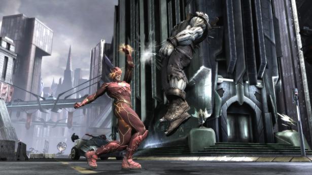 Trailer und Artworks sind nett, aber ab und zu geht doch nichts über ein paar handfeste Screenshots. So können wir nämlich mal einen richtigen Blick auf die Kostüme in Injustice: Götter uns werfen.
...
Flash sieht komisch aus.